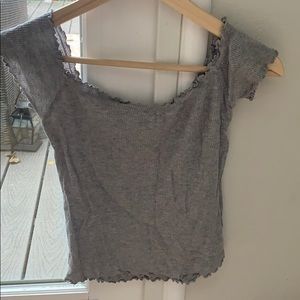 Gray Off the shoulder top